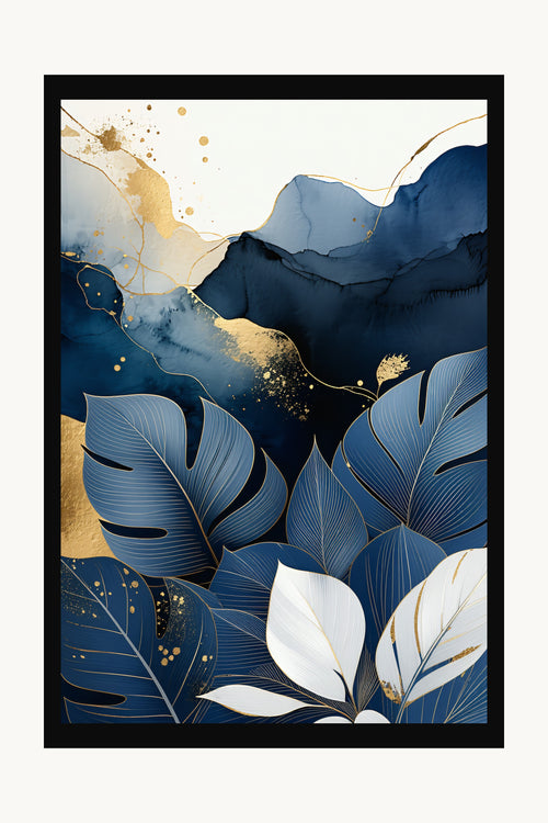 Midnight Monstera — framed in black wood