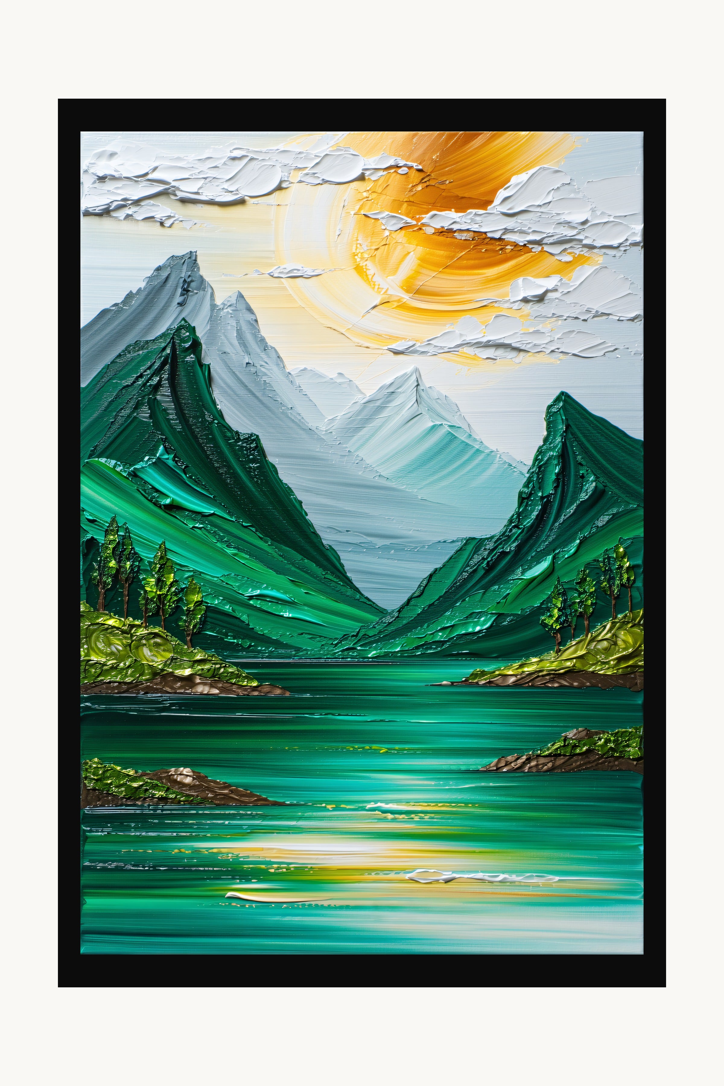 Emerald Ridge — framed in black wood